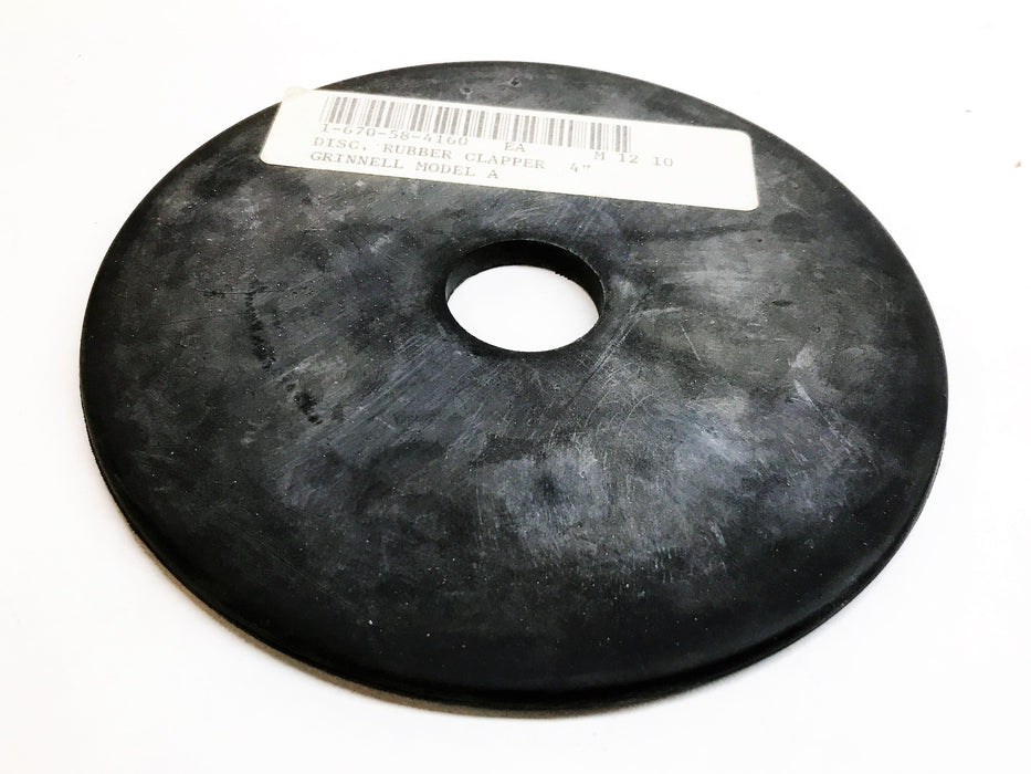 Grinnell 4" Rubber Clapper Disc for Model A 323511 NOS