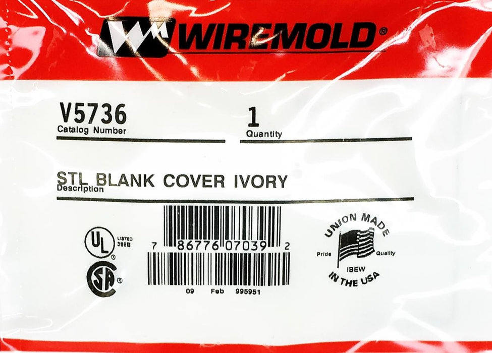 Wiremold Blank Cover V5736 [Lot of 4] NOS