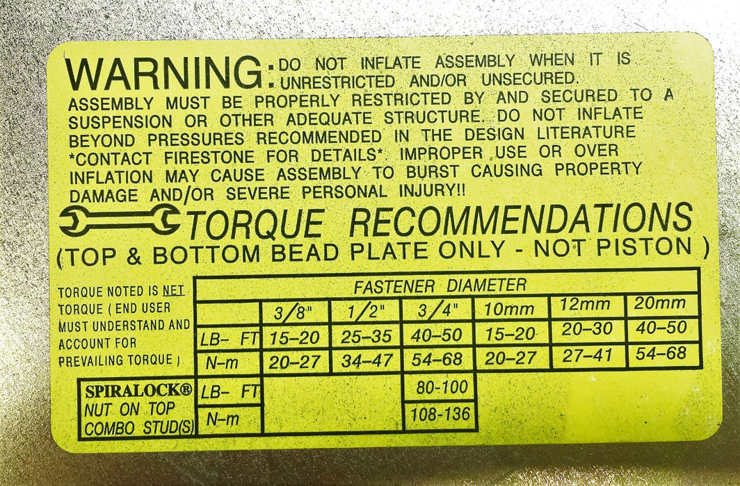 Firestone Air Spring W01-358-9017 NOS