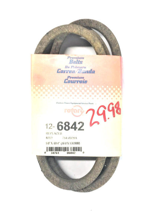 ROTARY 5/8"x64.9" REPLACEMENT BELT 12-6842(MTD/754-0329A) NOS