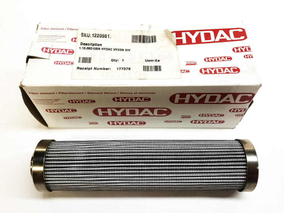 Hydac Fiberglass Hydraulic Pressure Filter Element 1.13.08D12BN NOS