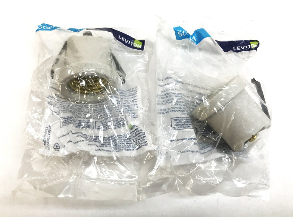 Leviton White Wired Porcelain Lamp-holder 002-08880 [Lot of 2] NOS