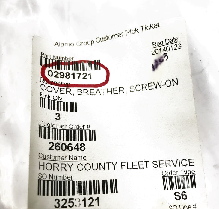 Alamo Screw On Breather Cover 02981721 NOS