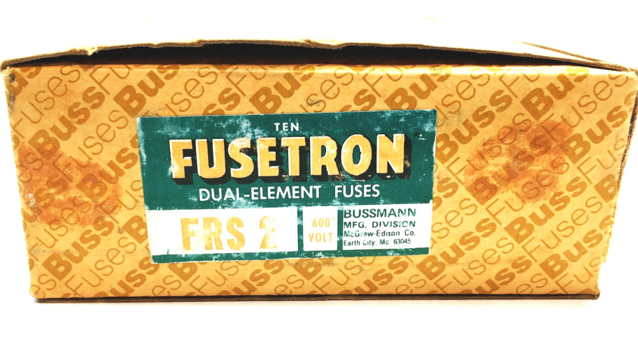 Bussman Fusetron 600 V Dual Element Time Delay Fuse 10 Piece Set FRS-2 NOS