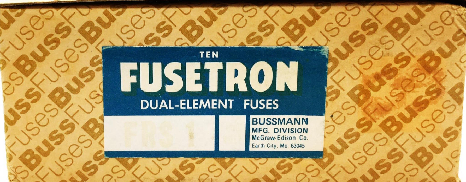 Bussman Fusetron 600 V Dual Element Time Delay Fuse 10 Piece Set FRS-1 NOS