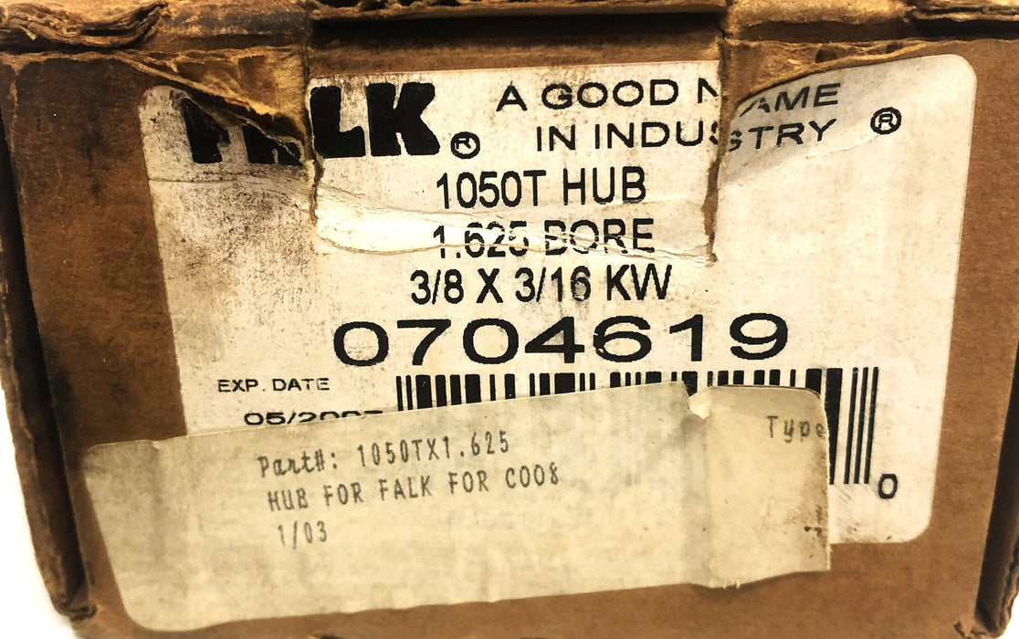 Falk 1.625 Bore 3/8X3/16 KW 1050T Hub 0704619 NOS