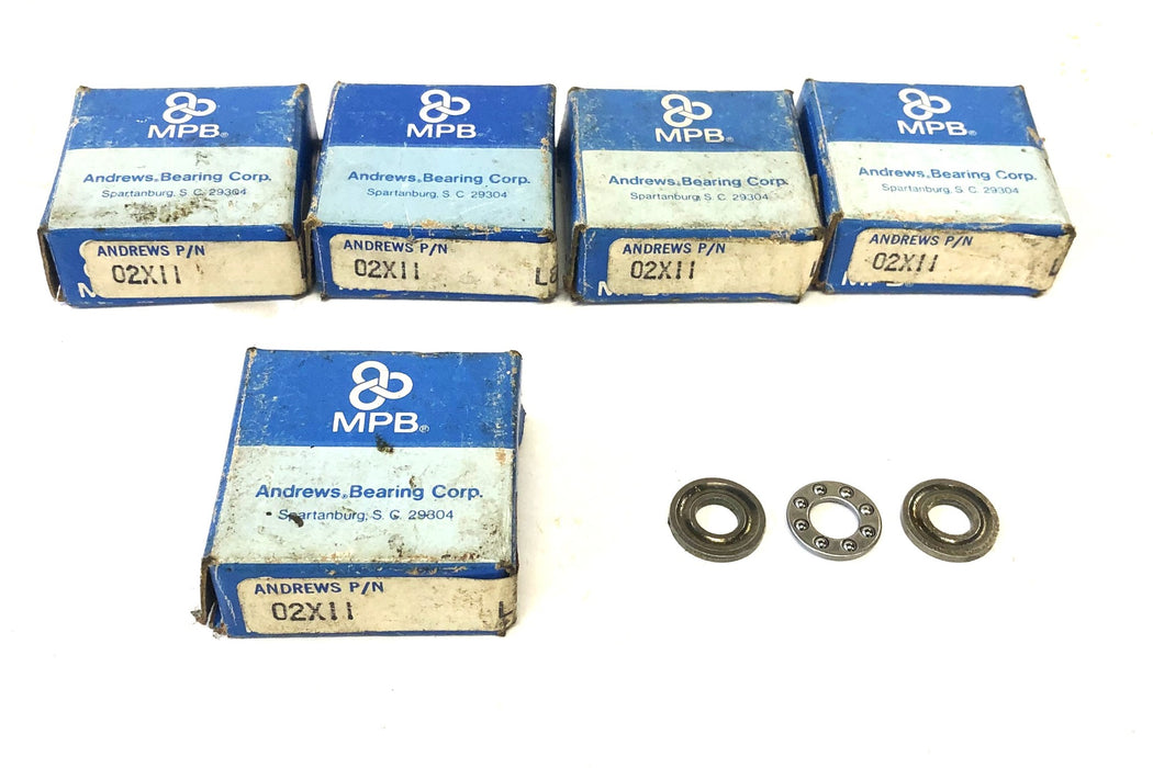 Andrew's Bearing Co MPB Thrust Ball Bearing 02X11 [Lot of 5] NOS