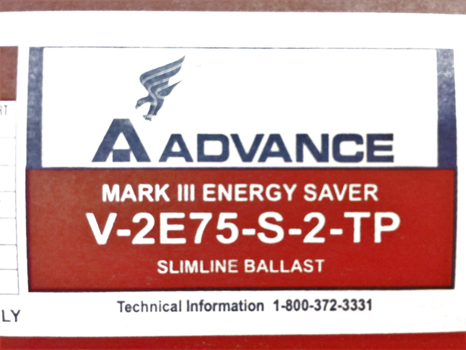 Advance Slimline Ballast V2E75STP (5X420) NOS