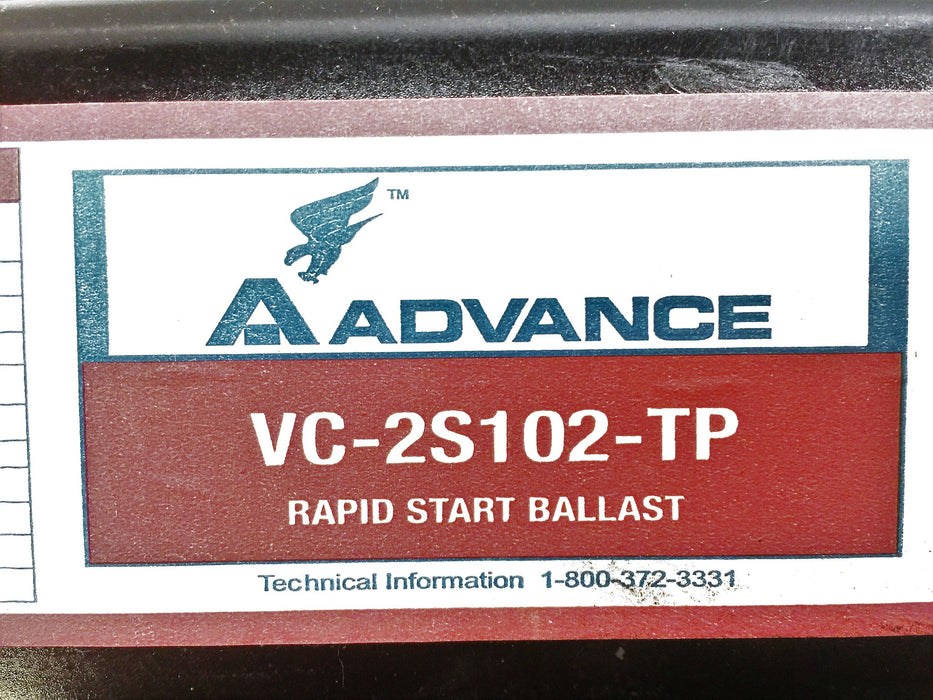 Advance Rapid Start Ballast VC2S102TP (6V916) NOS
