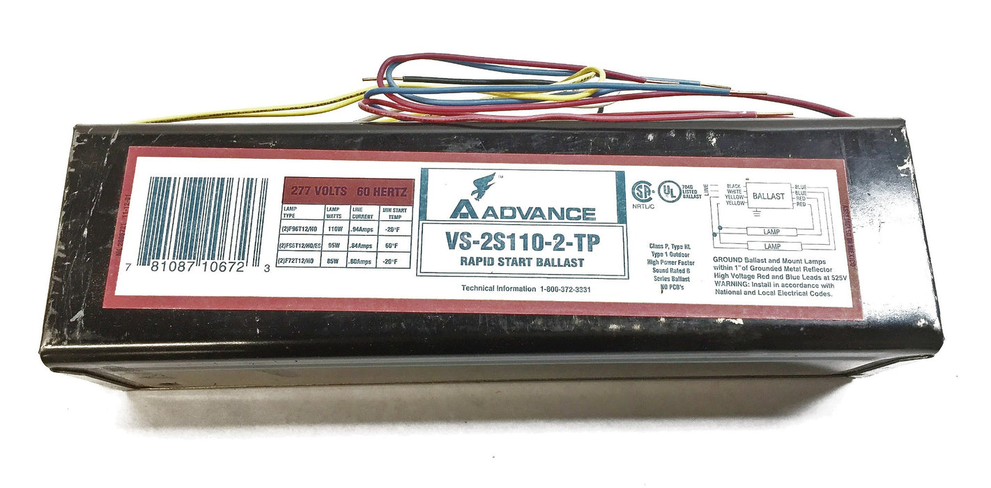 Advance Rapid Start Ballast VS2S110TP (2W773) NOS