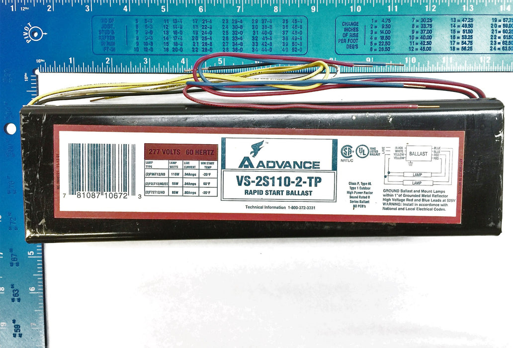 Advance Rapid Start Ballast VS2S110TP (2W773) NOS