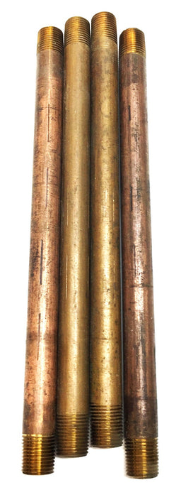 UNBRANDED 1/8" X 6" Brass Nipple [Lot of 4] NOS