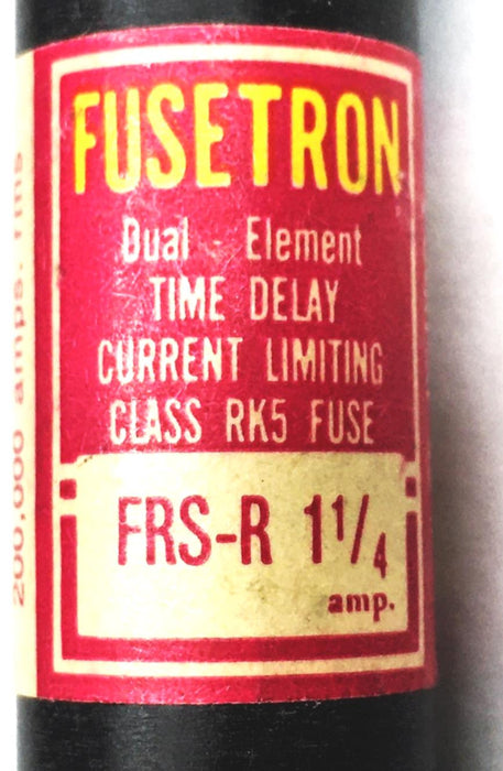 Bussman Fusetron 600 V Dual Element Time Delay Fuse FRS-R-1-1/4 [Lot of 8] NOS