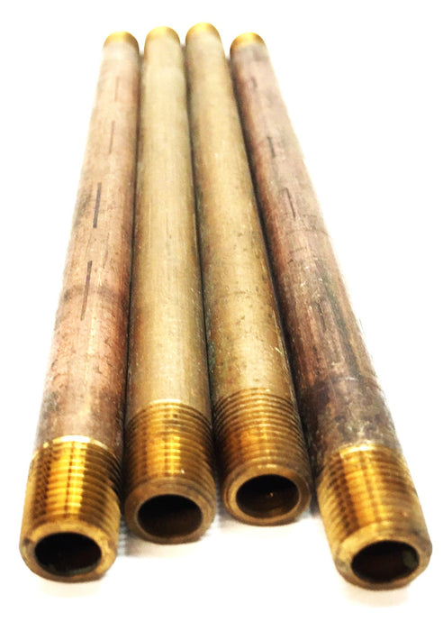 UNBRANDED 1/8" X 6" Brass Nipple [Lot of 4] NOS