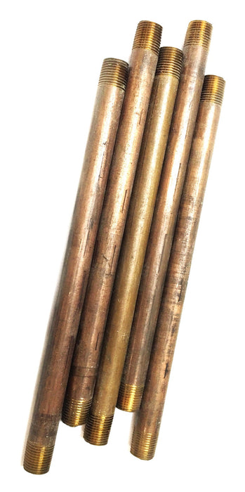 UNBRANDED 1/8" X 6" Brass Nipple [Lot of 5] NOS