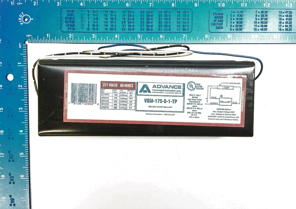 Advance Instant Start Ballast VSM175STP (6V942) NOS