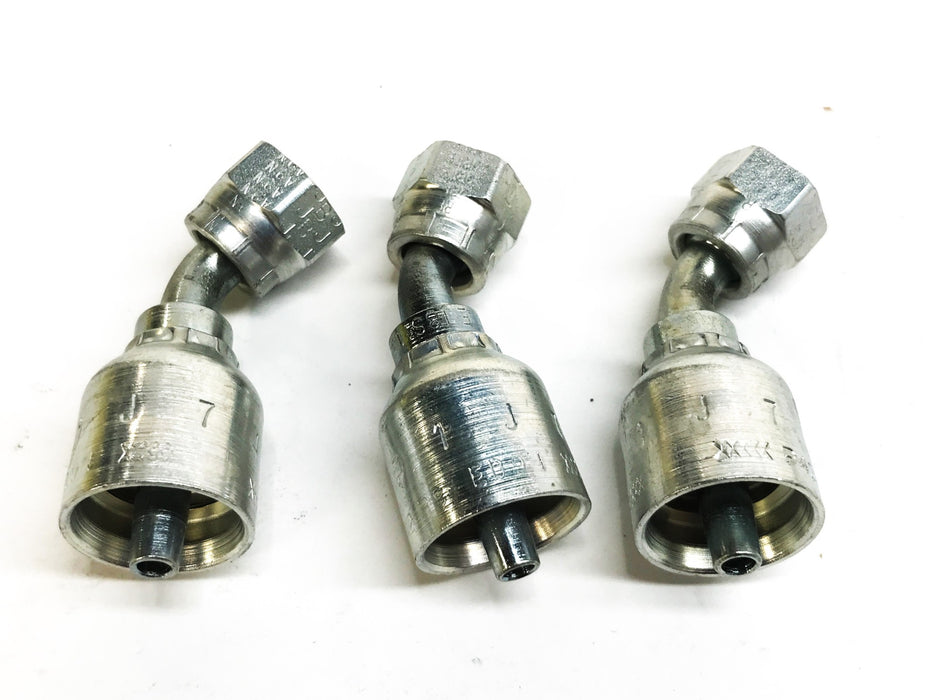 JCV ORFS 5-16" (43-4) Flanged Swivel Hose Fitting J743 [Lot of 3] NOS