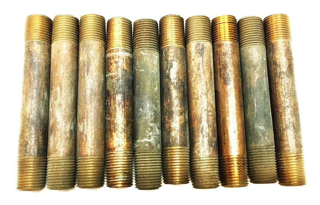 UNBRANDED 1/8" x 2-1/2" Brass Nipple [Lot of 10] NOS