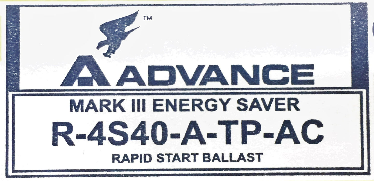 Advance Rapid Start Ballast R4S40ATPAC (3VK01) NOS