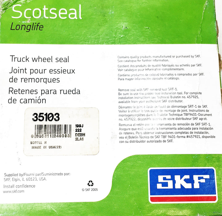SKF Scotseal Longlife Truck Wheel Seal 35103 NOS