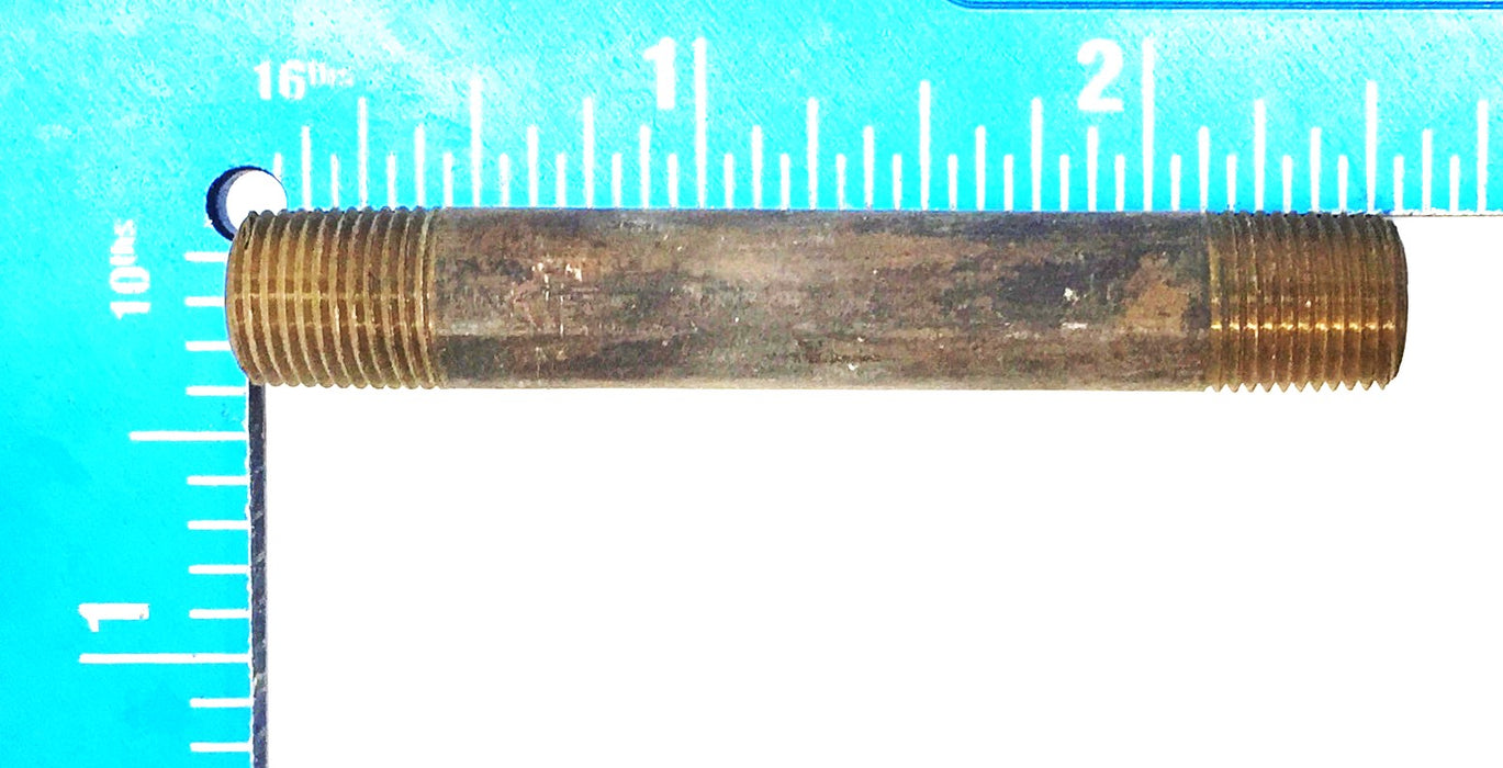 UNBRANDED 1/8" x 2-1/2" Brass Nipple [Lot of 10] NOS