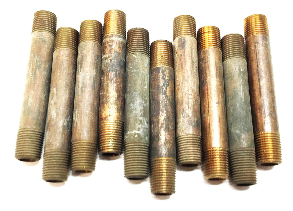 UNBRANDED 1/8" x 2-1/2" Brass Nipple [Lot of 10] NOS
