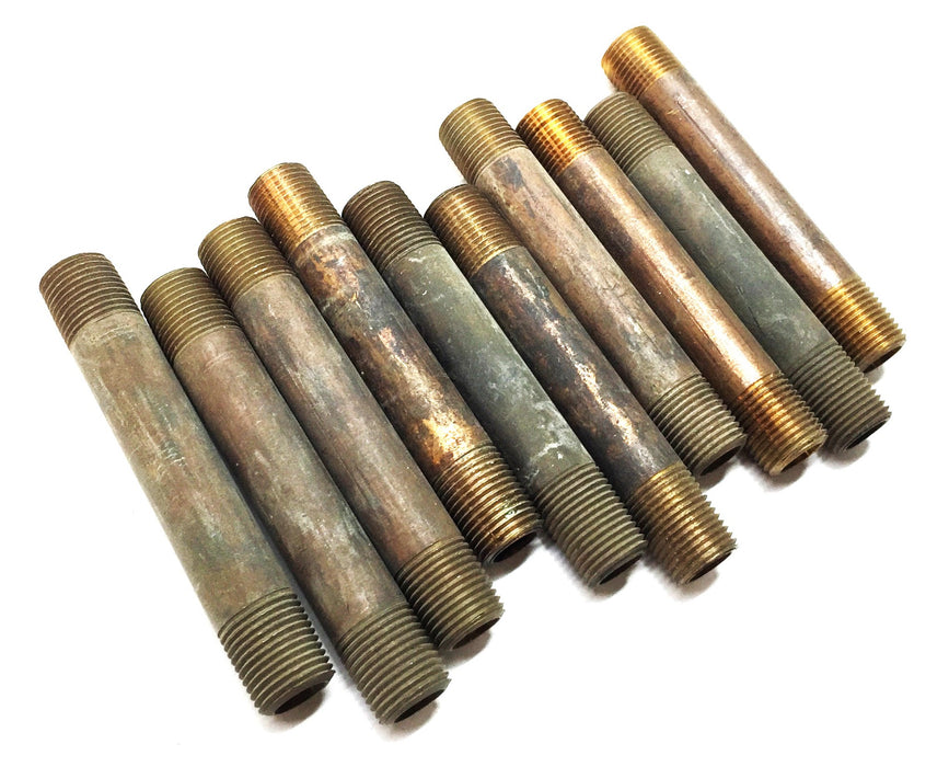 UNBRANDED 1/8" x 2-1/2" Brass Nipple [Lot of 10] NOS