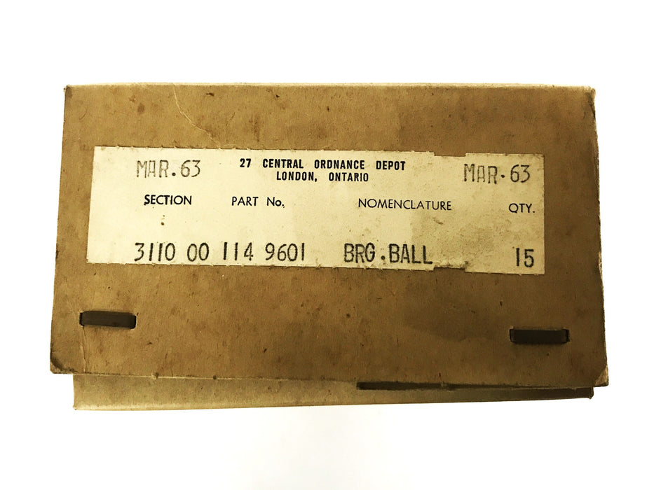 Nice Annular Ball Bearing, Box of 15, 3110-00-114-9601 (6265) NOS