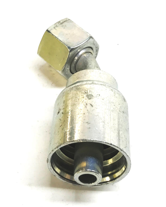 Unbranded 3/8" 45-Degree Hydraulic Hose Fitting J743-6-6 [Lot of 3] NOS