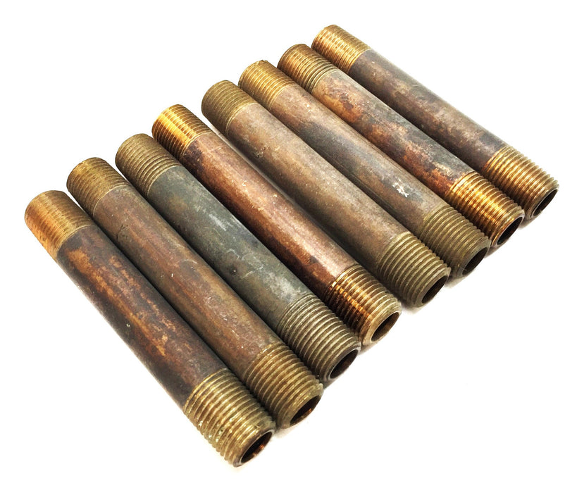 UNBRANDED 1/8" x 2-1/2" Brass Nipple [Lot of 8] NOS