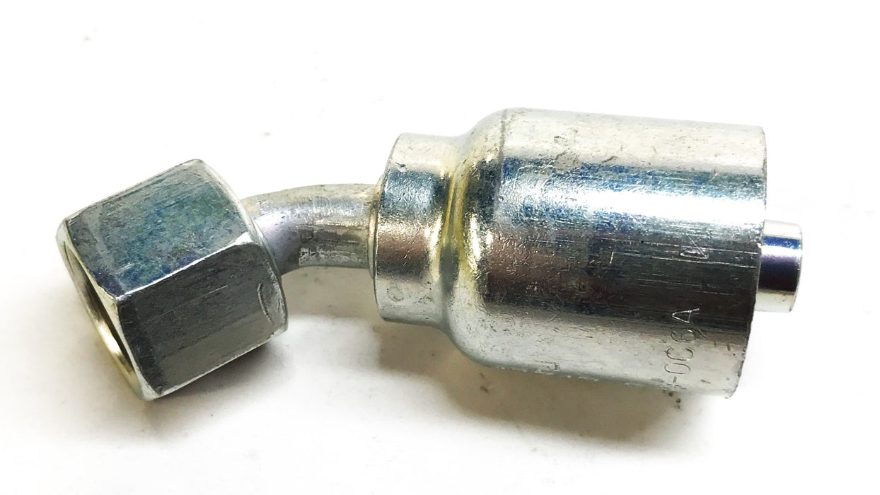 Unbranded 3/8" 45-Degree Hydraulic Hose Fitting J743-6-6 [Lot of 3] NOS