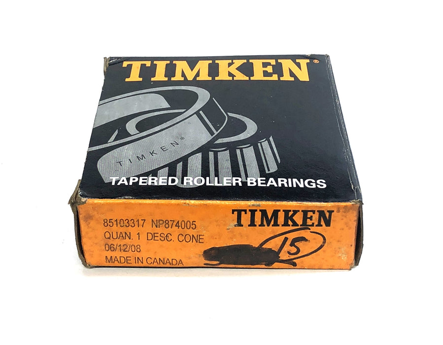 Timken Tapered Roller Bearing Cone NP874005 [Lot of 2] NOS