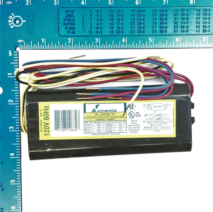 Advance Rapid Start Circuit with Preheat Lamps RL2SP20TP NOS