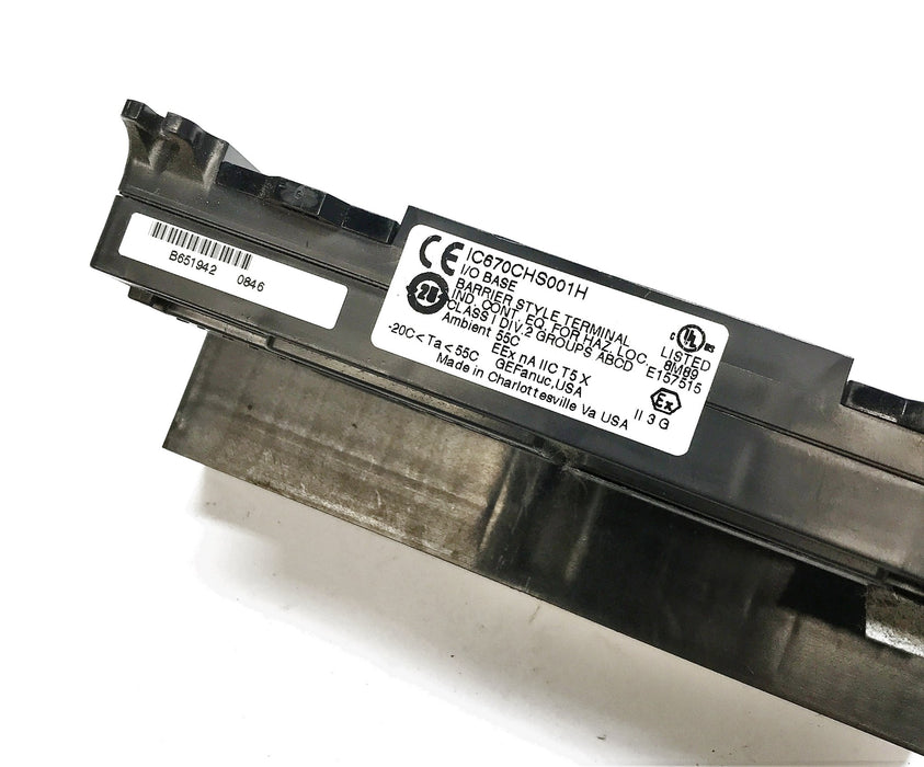 GE/Fanuc In/Out Barrier Style Terminal Base w/ Aux Terminal Strip IC670CHS001H
