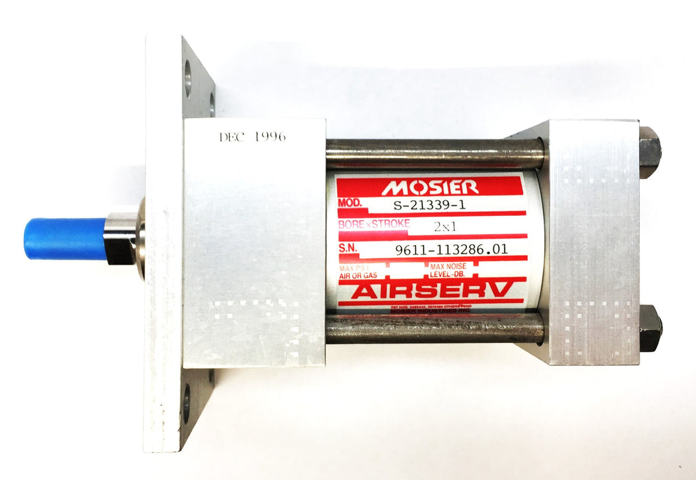 Mosier AIRSERV Pneumatic Cylinder with 2"Bore x 1" Stroke S-21339-1 NOS