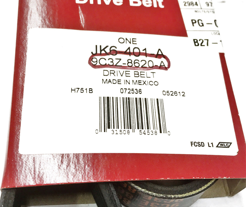 Motorcraft Drive Belt JK6-401-A (9C3Z-8620-A) NOS