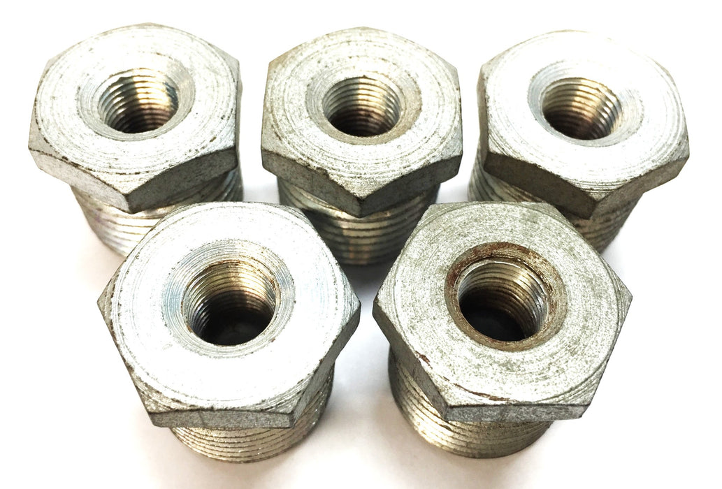 UNBRANDED 1/2" MPT x 1/8" FPT Galvanized Hex Bushing [Lot of 5] NOS