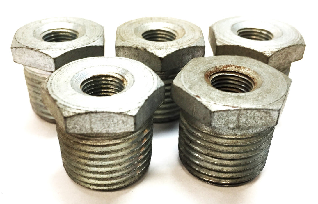 UNBRANDED 1/2" MPT x 1/8" FPT Galvanized Hex Bushing [Lot of 5] NOS