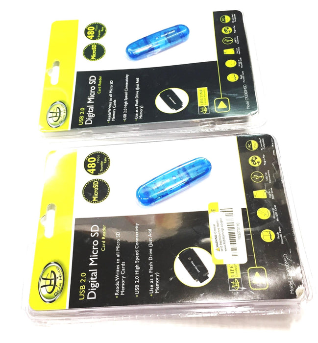 Gear Head Blue Digital Micro SD Card Reader CR3000MSD [Lot of 2] NOS