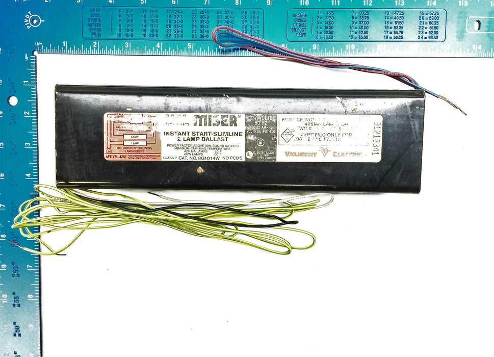 Valmont Electric Instant Start Slimline Ballast 2 Lamp Ballast 8G1014W NOS