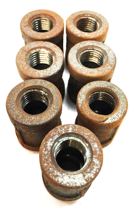 UNBRANDED 1/4" x 1/4" Black Iron Coupling [Lot of 7] NOS