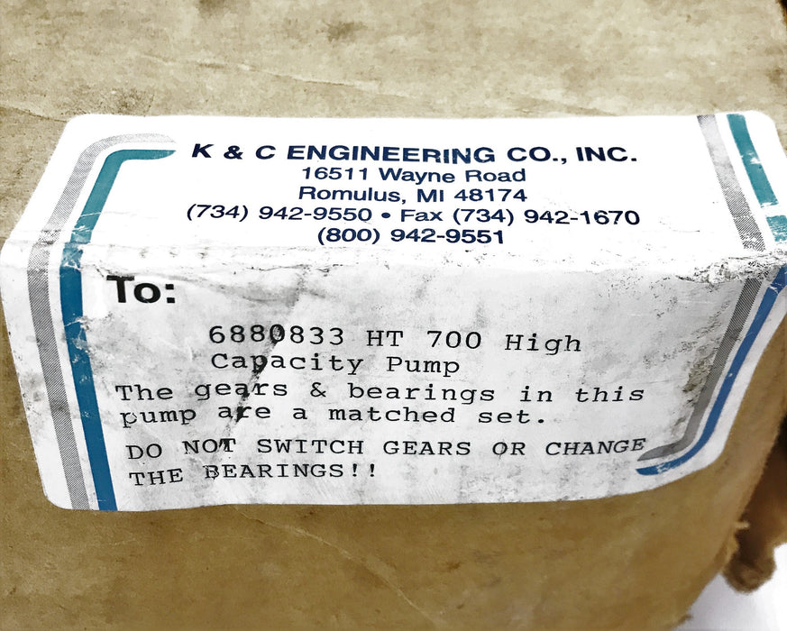 Allison/K&C Engineering "HT-700" High Capacity Oil Pump 6880833 (29508022) NOS