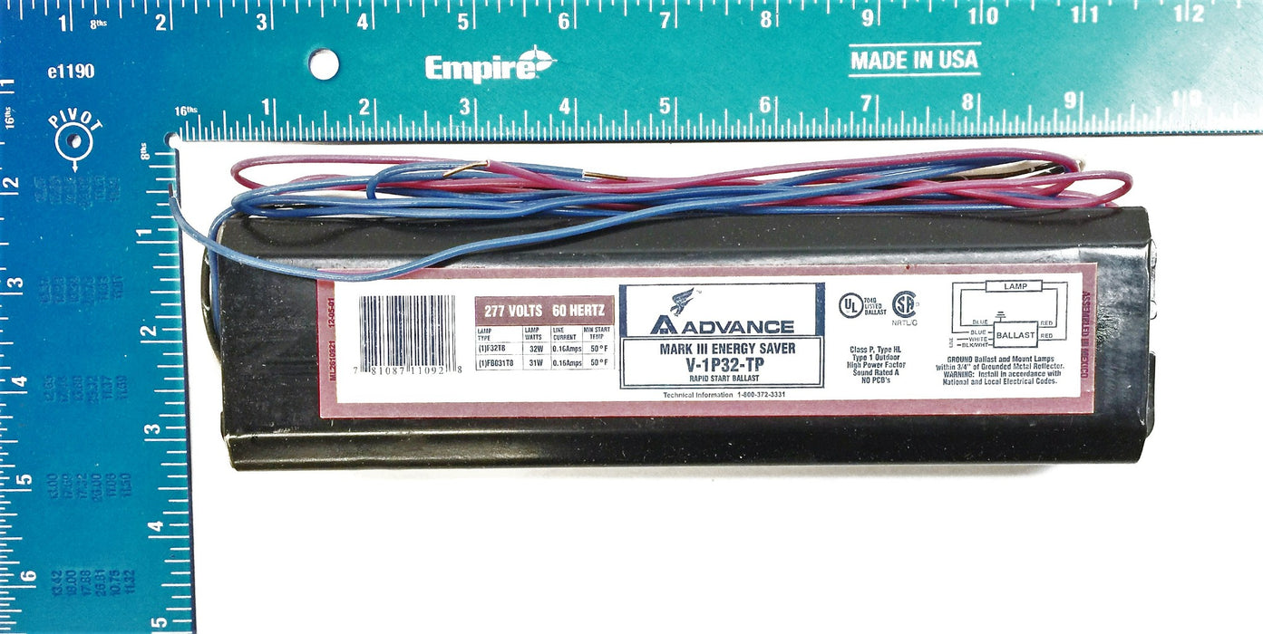 Advance Rapid Start Ballast V1P32TP (6V954) NOS