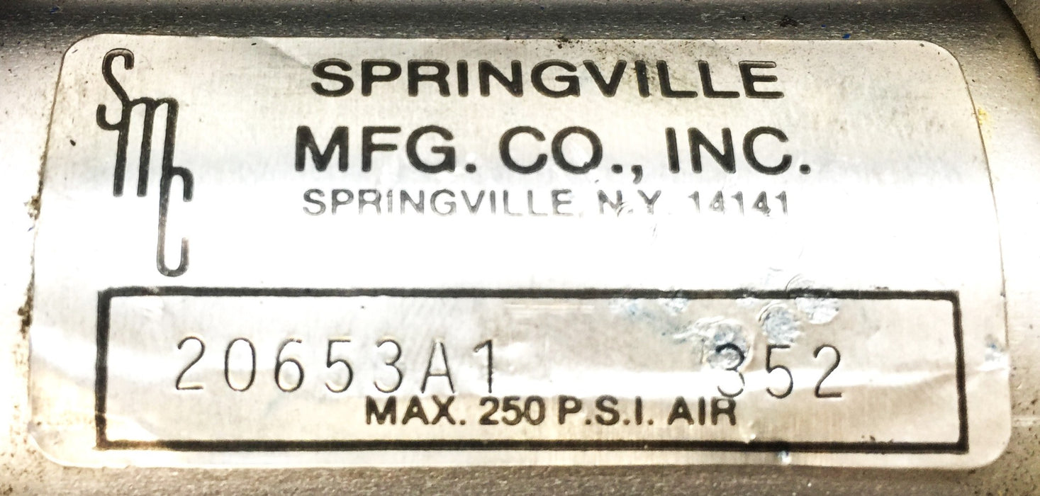 Springville Pneumatic Air Cylinder Max. 250 P.S.I 20653A1 USED