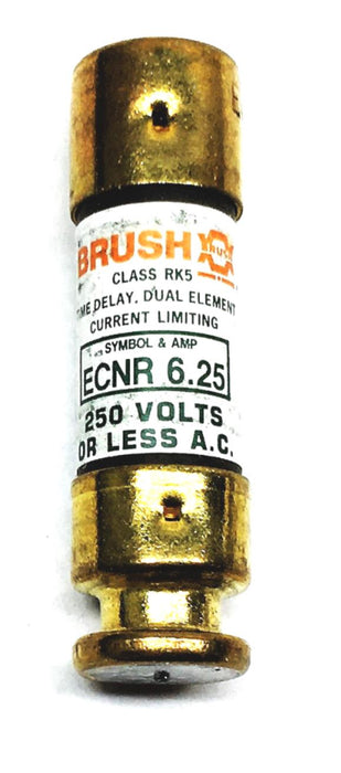 Brush 250V Dual Element Time Delay Fuse ECNR-6-1/4 [Lot of 7] NOS