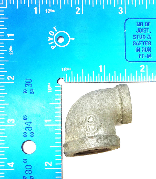 UNBRANDED 1/2" x 1/4" Galvanized Reducing Elbow [Lot of 6] NOS