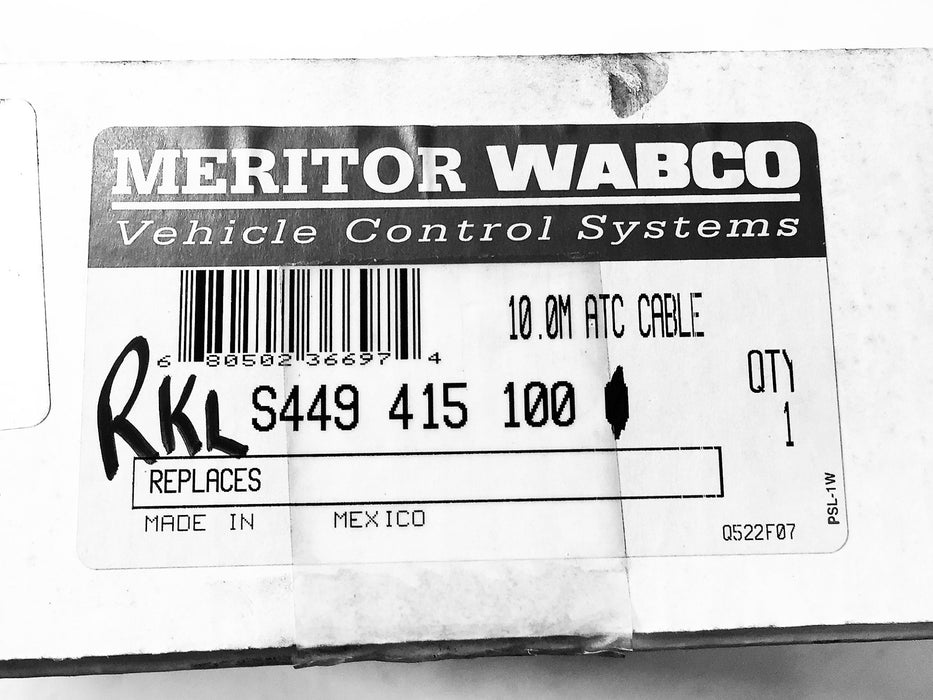Meritor 100mm (32ft) Bayonet-Style Straight Connector S449-415-100 NOS