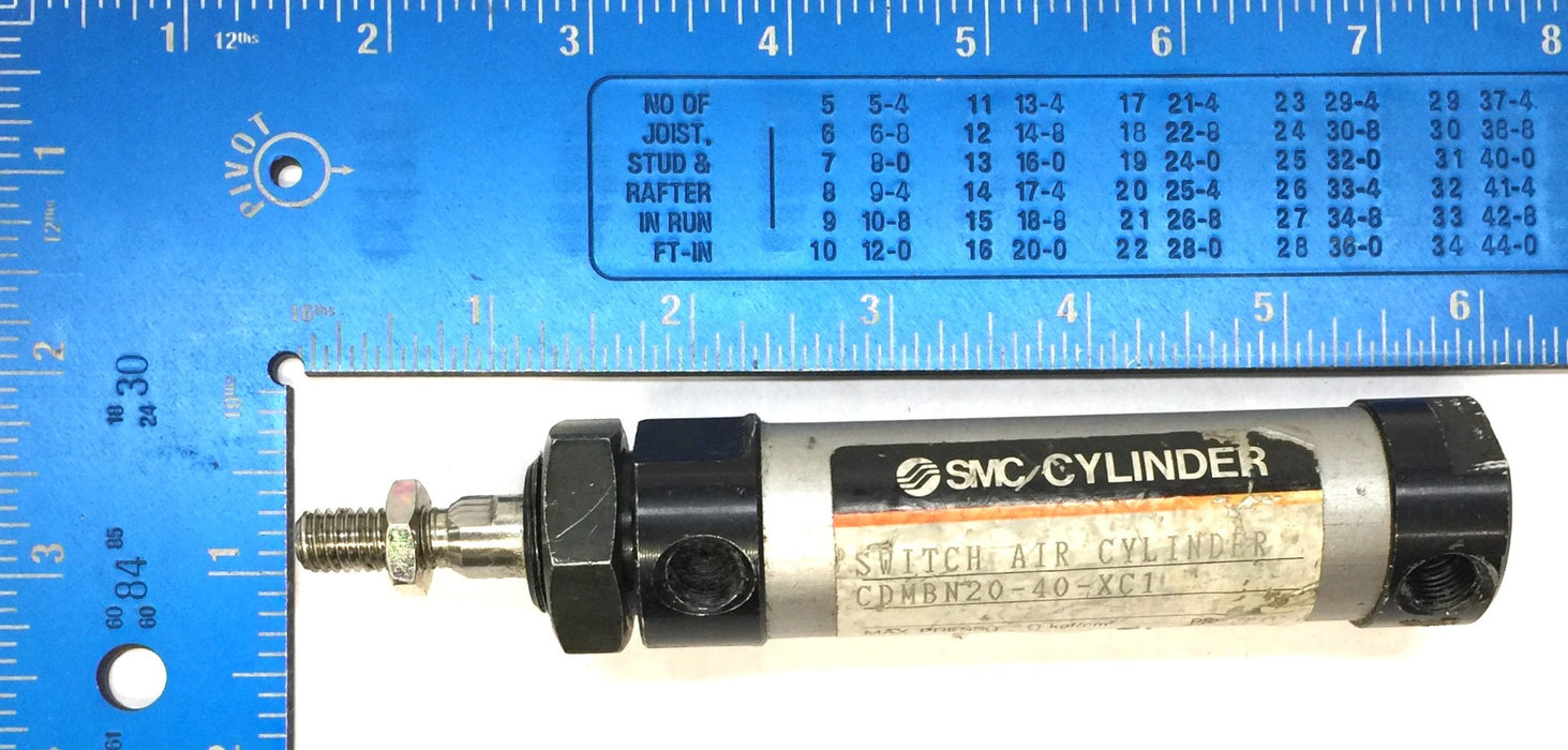 SMC Pneumatic Round Cylinder CDMBN20-40-XC1 USED