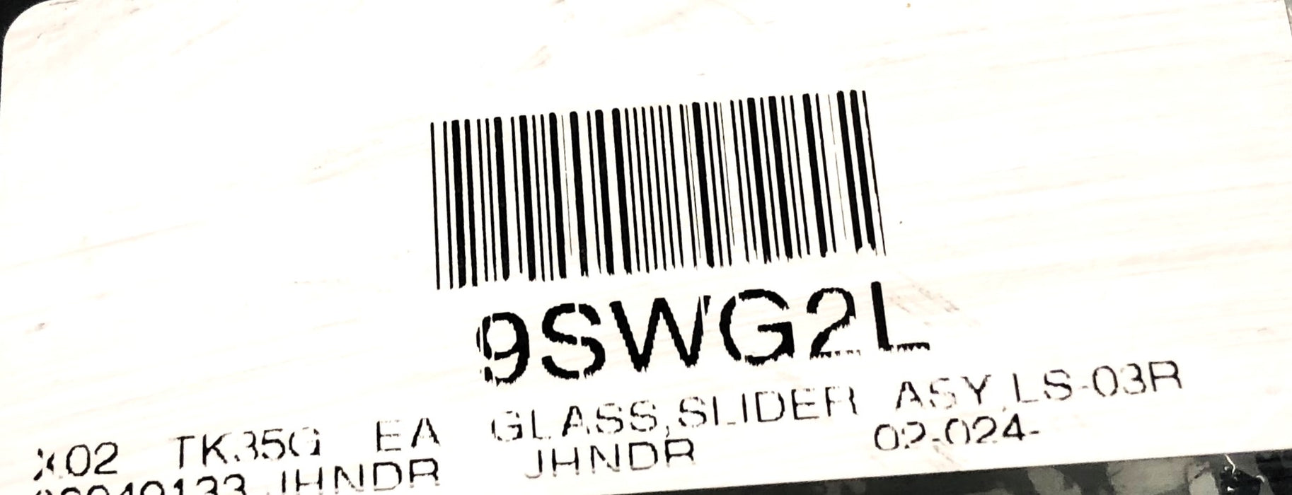 John Deere Right Side Glass Slider Window 9SWG2L NOS