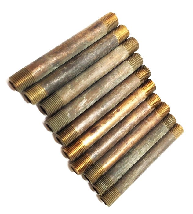 UNBRANDED 1/8" x 3" Brass Nipple [Lot of 10] NOS